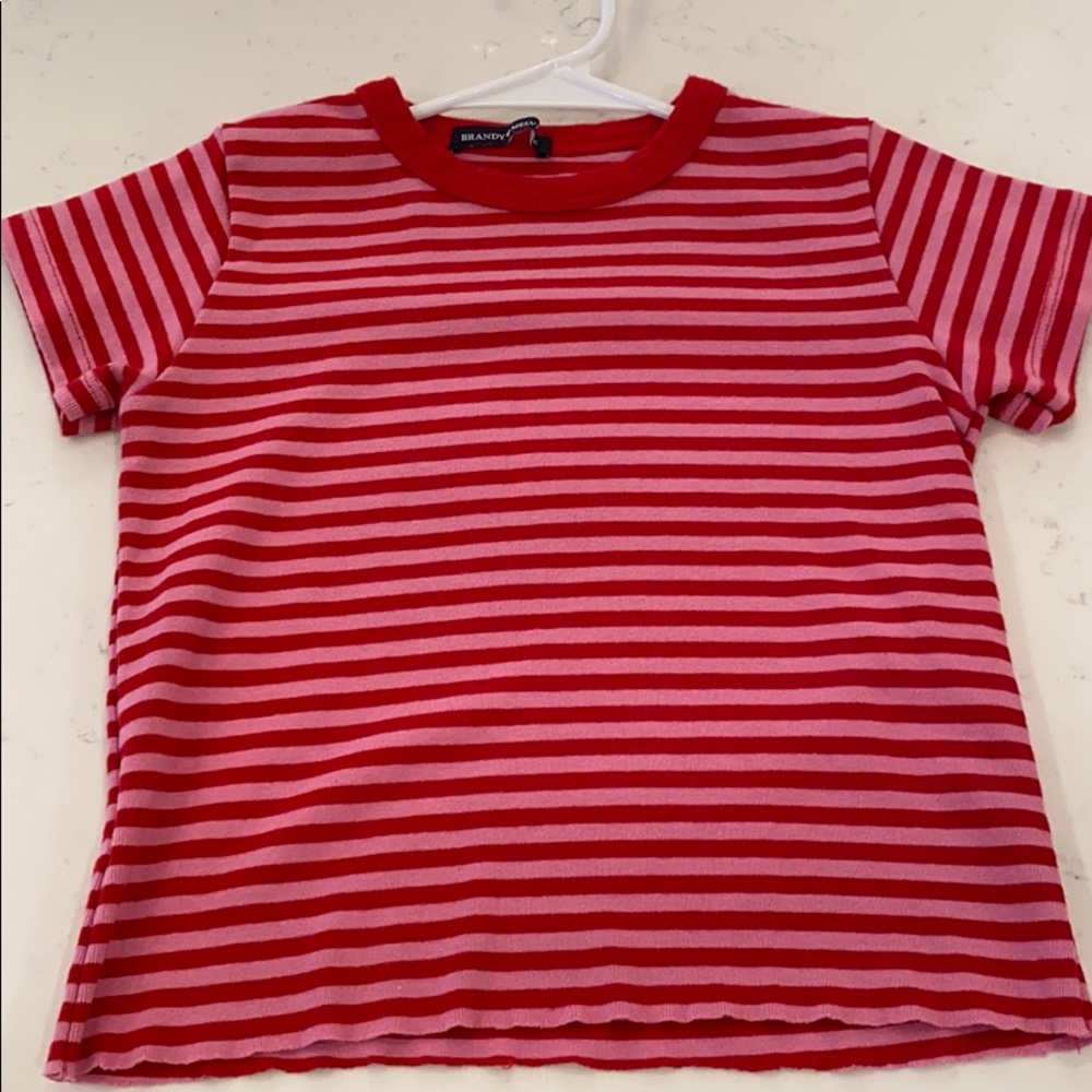 Brandy Melville pink stripe shirt
